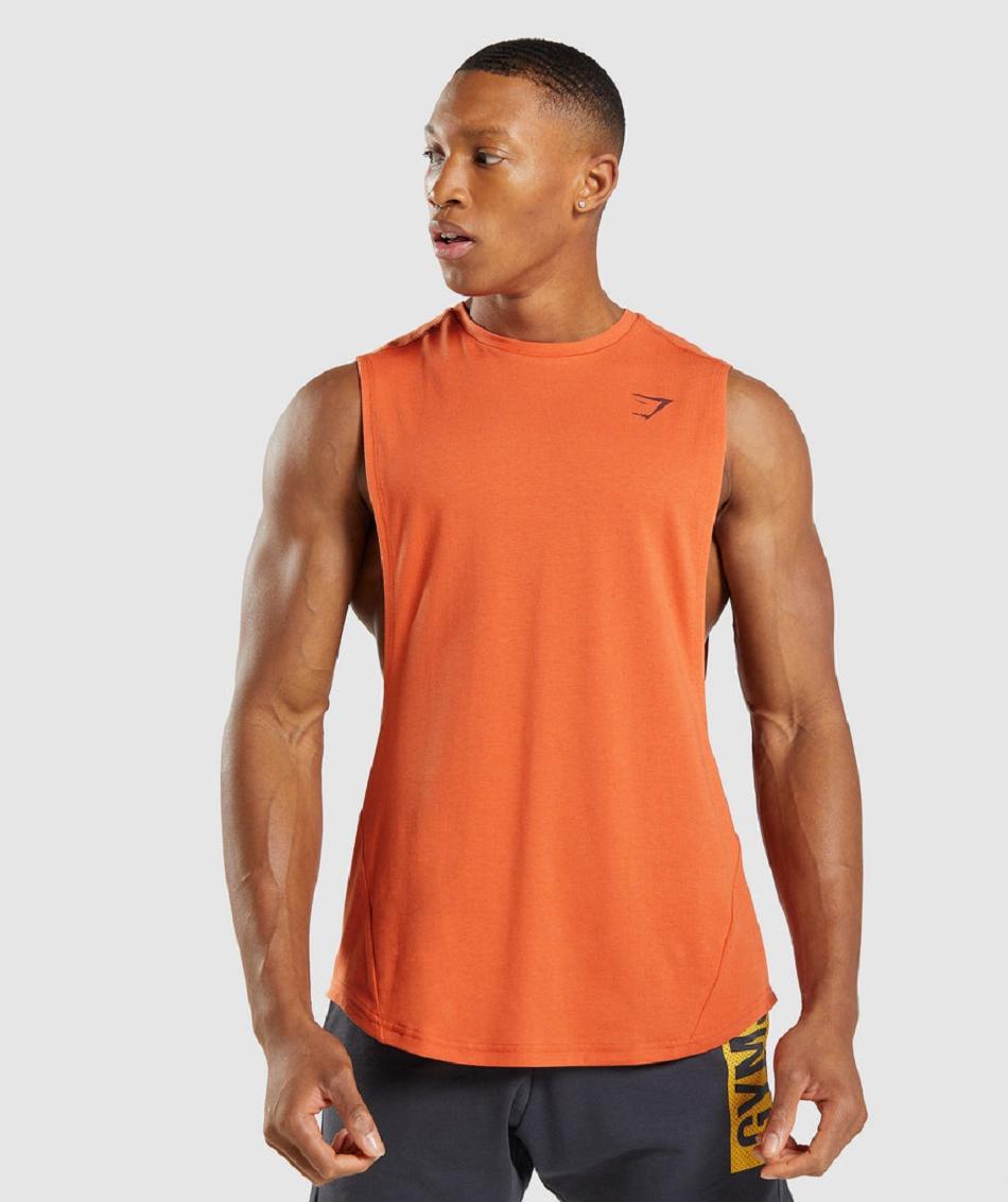 Camiseta Tirantes Gymshark Bold Drop Arm Hombre Naranjas | CO 3183RVD